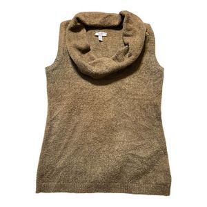 Caché sleeveless cowl neck sweater Java color with gold tones sz small